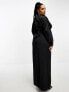 Фото #3 товара ASOS DESIGN Curve satin maxi dress with batwing sleeve and wrap waist in black