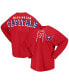 ფოტო #3 პროდუქტის Women's Red Washington Capitals Spirit Lace-Up V-Neck Long Sleeve Jersey T-shirt