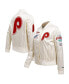 ფოტო #1 პროდუქტის Men's Cream Philadelphia Phillies Cooperstown Collection Pinstripe Retro Classic Full-Button Satin Jacket