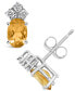 ფოტო #1 პროდუქტის Citrine and Diamond Stud Earrings (7/8 ct.t.w and 1/8 ct.t.w) 14K White Gold