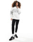 Фото #4 товара Miss Selfridge quarter zip Colorado graphic colour block sweatshirt in white and grey marl