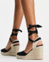 schuh Venus closed toe wedge espadrilles in black