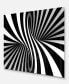 Фото #2 товара Designart 'Black And White Spiral' Abstract Metal Wall Art - 20" X 12"