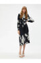 Фото #1 товара Платье Koton средней длины с цветочным принтом