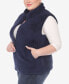 Фото #6 товара Plus Size Women's Zip Up Sherpa Vest Jacket