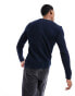 Only & Sons crew neck textured knit jumper in navy