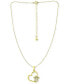 ფოტო #3 პროდუქტის Cubic Zirconia Heart & Paw 18" Pendant Necklace, Created for Macy's