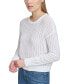 ფოტო #3 პროდუქტის Women's Open-Stitch Long-Sleeve Sweater