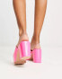 Public Desire Ariel Exclusive platform mules in hot pink patent Розовый, 36 - фото #2