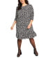 Фото #1 товара Plus Size Playful-Petal-Print Ruffled Jersey Dress