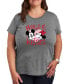 ფოტო #1 პროდუქტის Air Waves Trendy Plus Size Disney Valentine's Day Graphic T-shirt