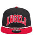 ფოტო #2 პროდუქტის Men's Black Los Angeles Angels Throwback Meshback Golfer Hat