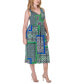 Print Sleeveless Pleated Pocket Midi Dress