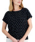 Фото #6 товара Блузка с принтом AK Anne Klein Petite Dot-Print Dolman-Sleeve Top
