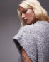 Фото #5 товара Topshop knitted crew boucle rib off shoulder relaxed vest in mid grey