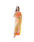 Фото #1 товара Women's Shaded Silk Pre-Draped Saree with Hand Embroidered Blouse