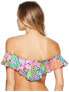 Trina Turk 262023 Women's Off Shoulder Ruffle Bandeau Bikini Top Swimwear Size 8