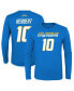ფოტო #1 პროდუქტის Big Boys and Girls Justin Herbert Powder Blue Los Angeles Chargers Mainliner Player Name and Number Long Sleeve T-shirt