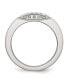 ფოტო #2 პროდუქტის Stainless Steel Polished Cubic Zirconia Band Ring
