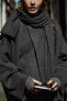 Фото #3 товара Короткое трикотажное пальто с асимметричным шарфом ZARA