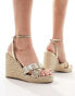 Фото #1 товара ASOS DESIGN Tiptoe cross strap espadrille wedge in gold