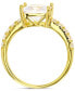 Cubic Zirconia Cushion-Cut Engagement Ring in 14k Gold-Plated Sterling Silver