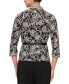 ფოტო #2 პროდუქტის Petite Floral-Embroidered 3/4-Sleeve Lace Top