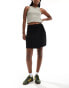 JDY tie detail tailored skort in black