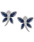 ფოტო #6 პროდუქტის Sapphire (7/8 ct. t.w.) & Diamond (1/20 ct. t.w.) Butterfly Stud Earrings in Sterling Silver (Also in Ruby & Emerald)