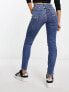 Фото #5 товара JJXX Vienna premium high waisted distressed skinny jeans in mid blue