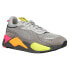 Puma RsX Highlighter Lace Up Mens Grey Sneakers Casual Shoes 38471001