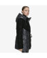 ფოტო #3 პროდუქტის Women's Varna Velvet Mixed Quilted Puffer Jacket Within Attached Hood