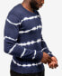 ფოტო #3 პროდუქტის Men's Striped Tie Dye Crew Neck Sweater