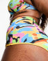 ASOS DESIGN Curve high waist bikini bottom in abstract print