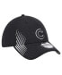 ფოტო #3 პროდუქტის Men's Black Chicago Cubs Active Dash Mark 39THIRTY Flex Hat