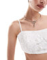 Dream Sister Jane Bridal floral embellished bralet co-ord in ivory