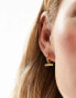 Фото #4 товара Rachel Jackson 22 carat gold plated t-bar hoop earrings with gift box