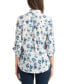 Juniors' Printed Roll-Tab Button-Front Shirt