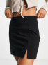 Фото #5 товара ASOS DESIGN bengaline micro mini skirt with split detail in black