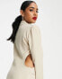 4th & Reckless Petite exclusive tailored blazer dress in beige