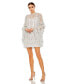 Фото #1 товара Women's Floral Print Long Flare Sleeve Mesh A-Line Dress