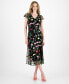 Фото #1 товара Women's Fresh Cut Embroidery Cold-Shoulder Midi Dress