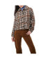 ფოტო #1 პროდუქტის Women's Houndstooth Boxy Trucker Jacket