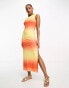 Фото #4 товара JDY slinky maxi dress in yellow and orange tie dye