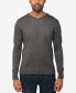 Фото #6 товара Men's V-Neck Honeycomb Knit Sweater