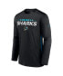 Фото #3 товара Men's Black San Jose Sharks Authentic Pro Rink Performance Long Sleeve T-Shirt