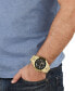 ფოტო #3 პროდუქტის Men's Chronograph Date Quartz Chrono Lion Arch Gold-Tone Stainless Steel Bracelet 44mm