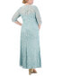 ფოტო #2 პროდუქტის Plus Size Lace 3/4-Sleeve Gown
