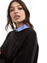 Фото #1 товара New Look long sleeve knitted top in black