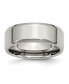 Stainless Steel Polished 8mm Beveled Edge Band Ring